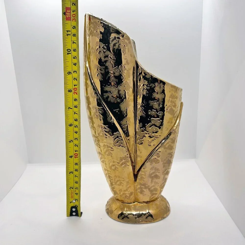 Vintage Savoy Weeping Gold Vase, 24k Gold coating - Picture 11 of 11